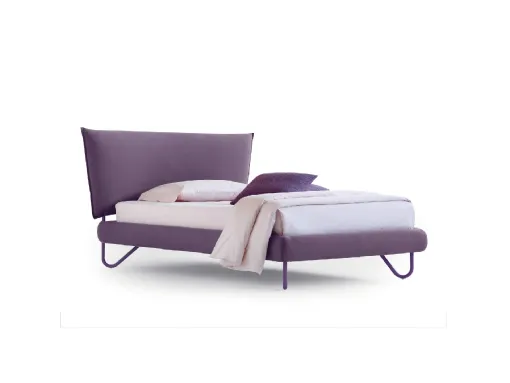 Letto singolo in tessuto imbottito con testiera Hug 04 Soft di Noctis