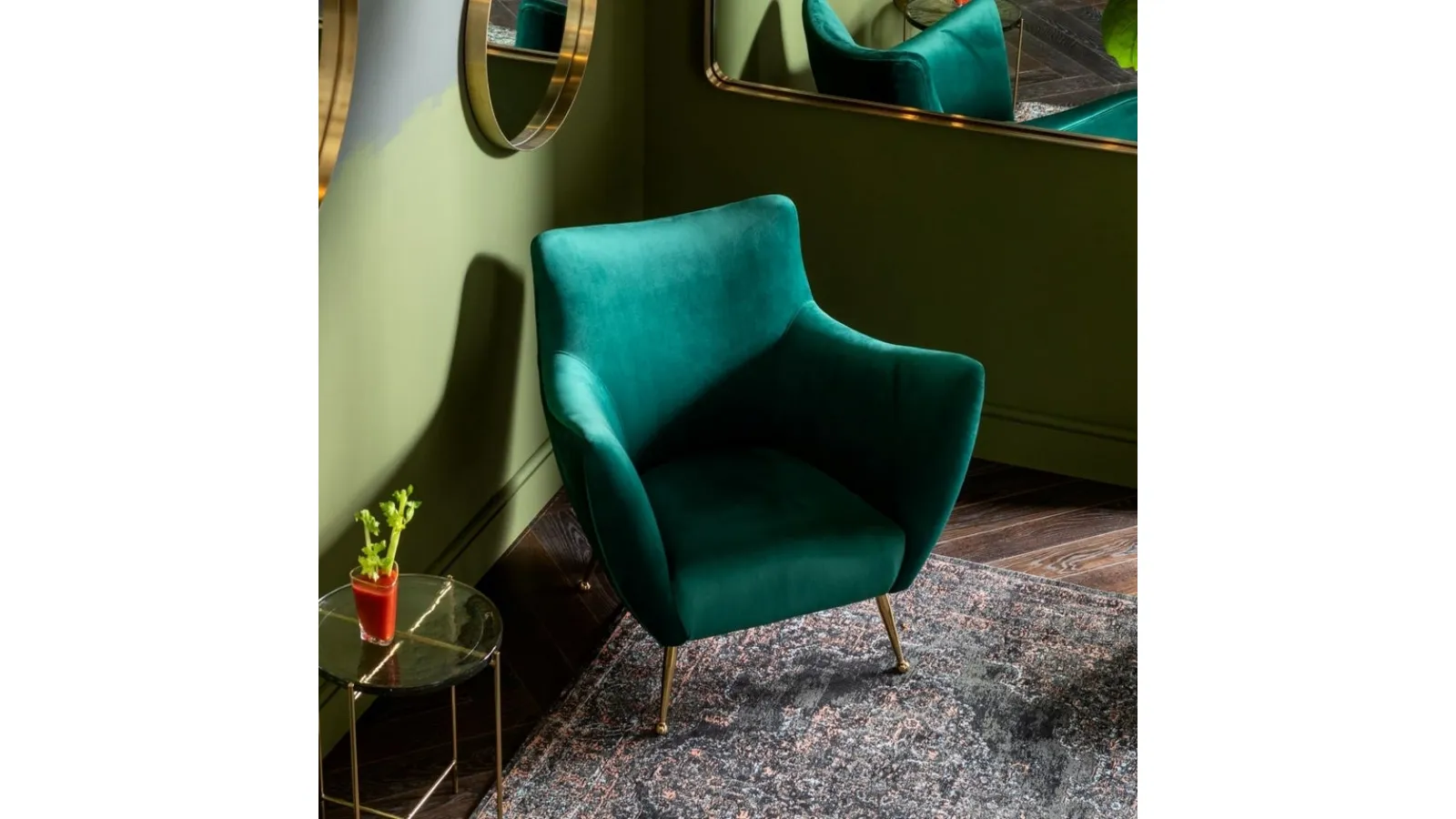 Poltrona in tessuto Goldfinger Verde di Kare Design