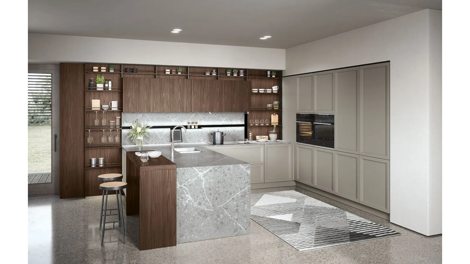 Cucina Classica con penisola Bellaria 02 di Forma Cucine