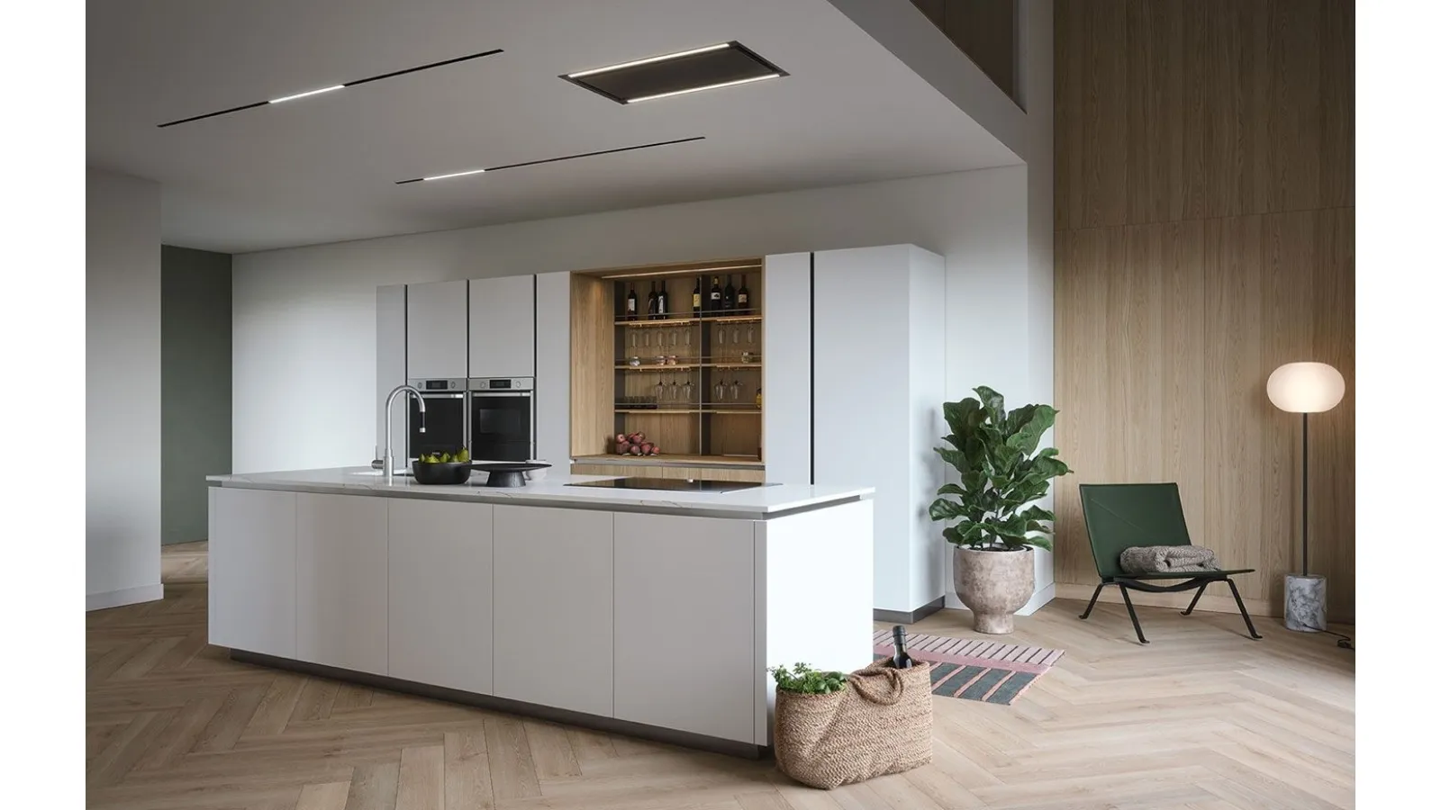 Cucina Moderna con isola Trend Gola 02 di Forma Cucine